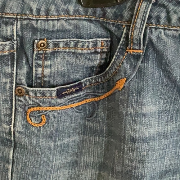 Classic Blue Straight Leg Jeans with Natural Whiskering - Picture 3 of 10